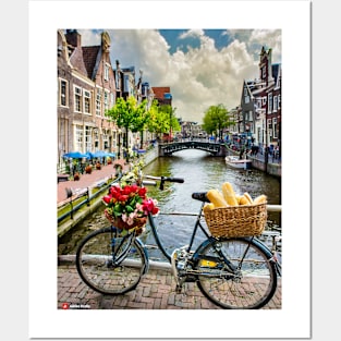 traveling by bike on the Dutch canals Posters and Art